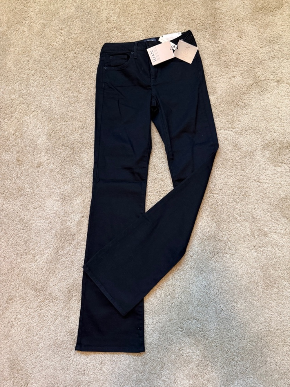 NYDJ Barbara Bootcut Black Stretch Denim Jeans Lift x Tuck Technology Sz 00 NWT
